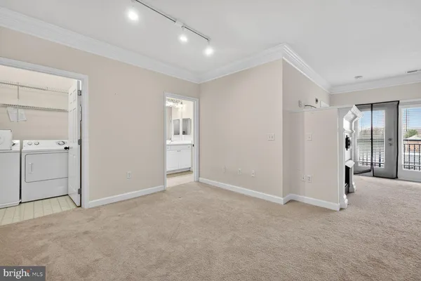 an empty room with an entryway