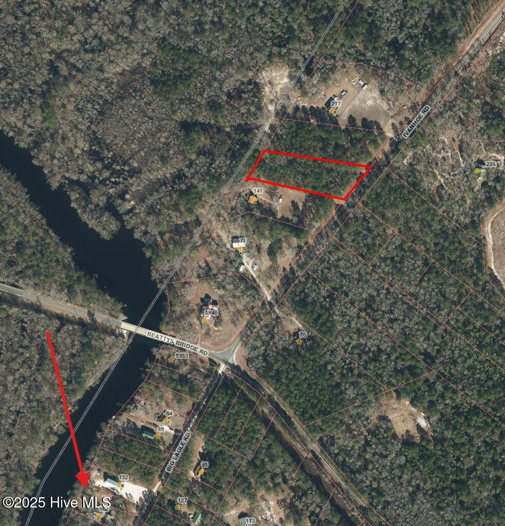 3.6-ac Ivanhoe Road Atkinson, NC 28421 - Photo 10 of 13 Boundary lines shown in drone images are approximate and for visual reference only. Buyers are advised to obtain a survey for accurate property lines prior to closing.