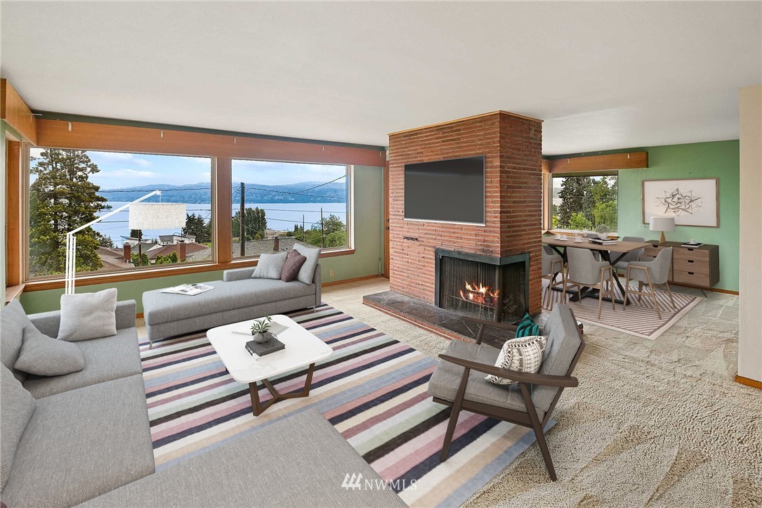7724 South Sunnycrest Road Seattle, WA 98178 - Photo 5 of 21 a living room with furniture and a fireplace