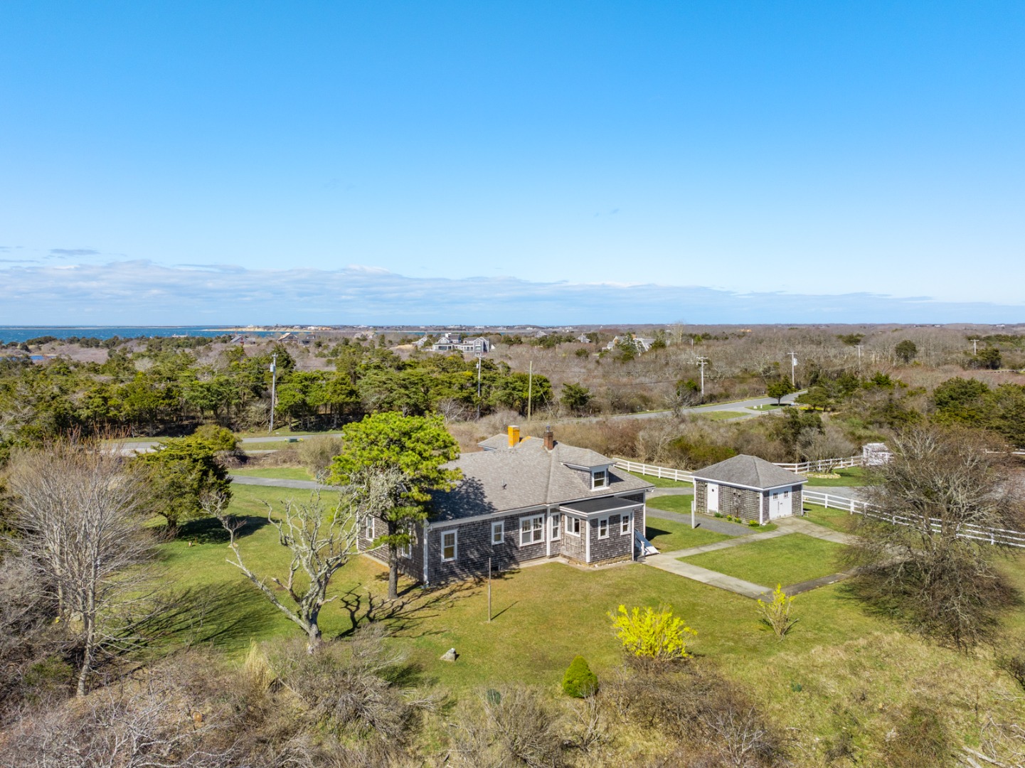 181 Polpis Road Nantucket, MA 02554 - Photo 5 of 22 an aerial view of residential house with outdoor space