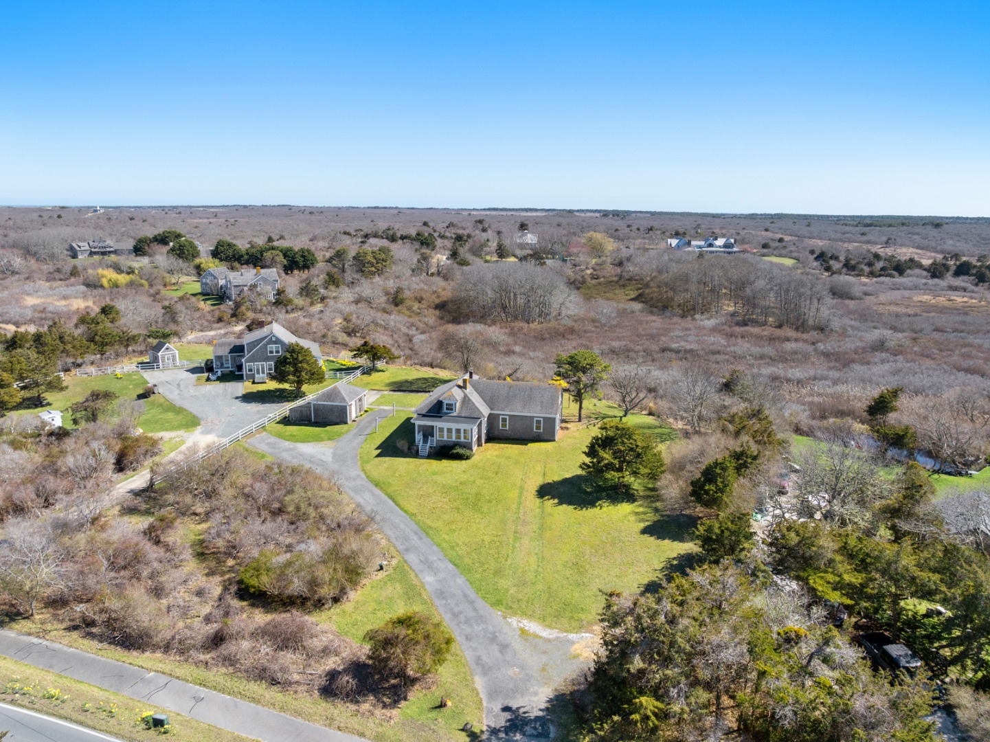 181 Polpis Road Nantucket, MA 02554 - Photo 10 of 22 an aerial view of a house with a yard
