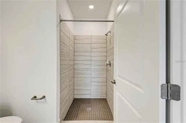 a bathroom with a shower