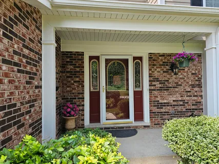 a front view of a house with entryway