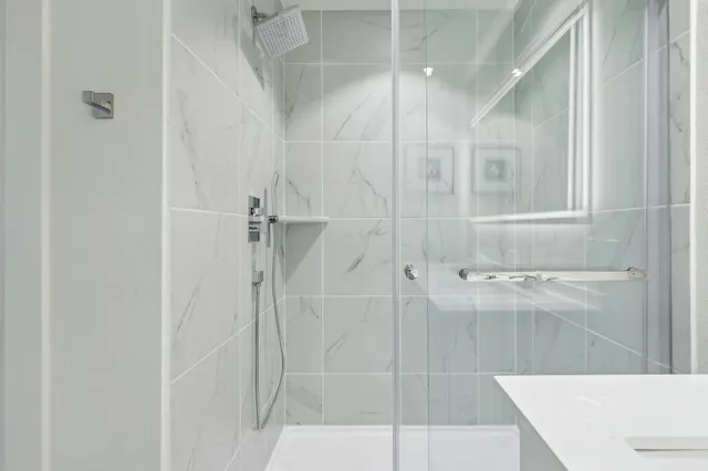 a bathroom with a shower