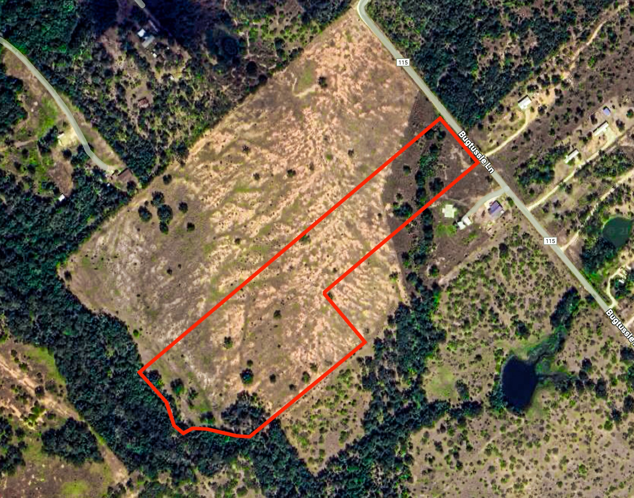 1180 Bugtussle Lane Luling, TX 78648 - Photo 2 of 21 Map / location featuring property parcel outlined