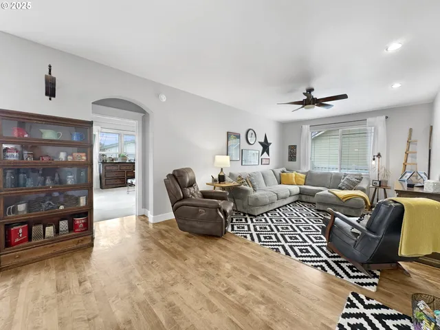 a living room with furniture