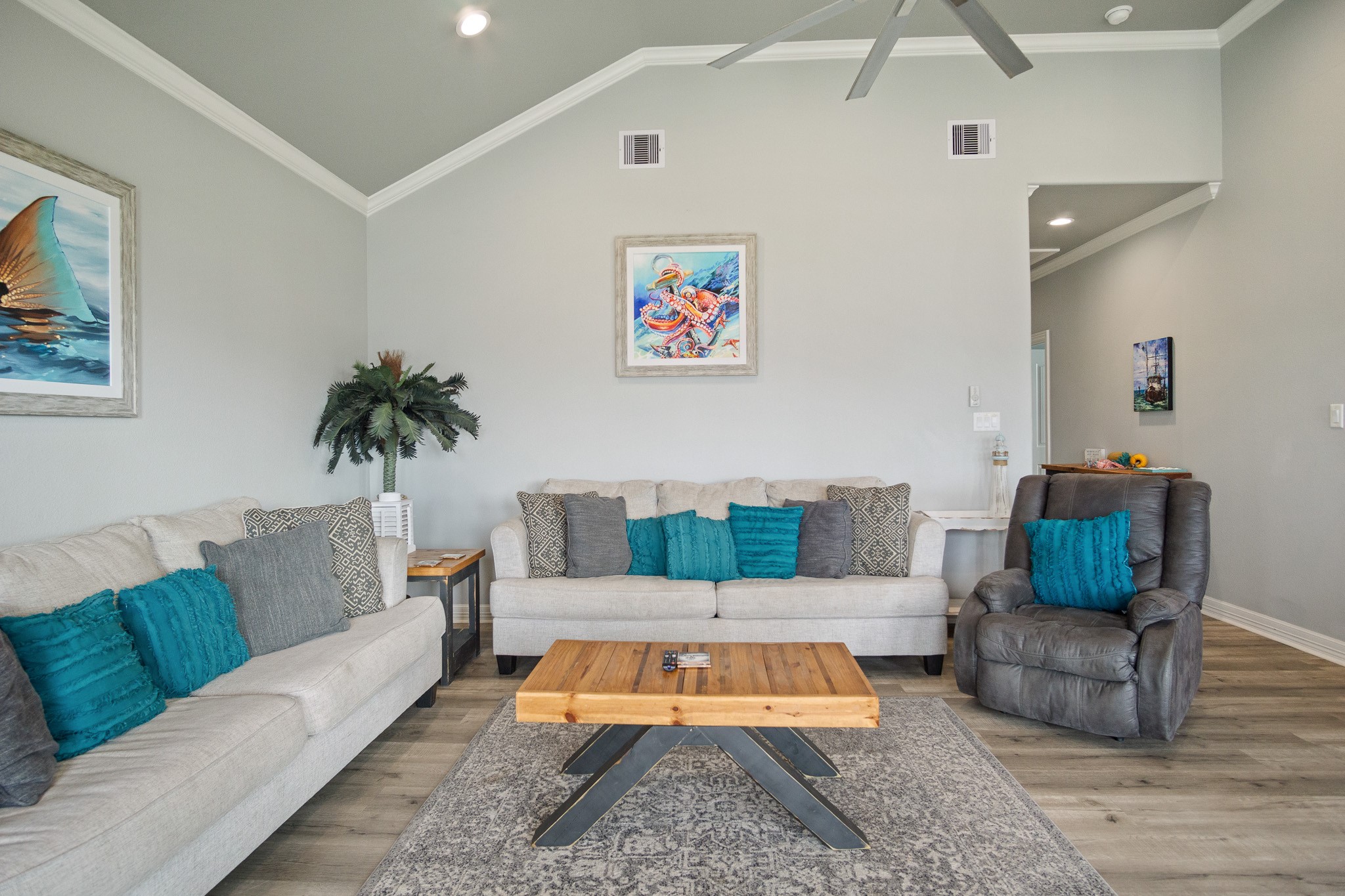 1819 Redfish Lane Crystal Beach, TX 77650 - Photo 9 of 34 a living room with furniture and a couch