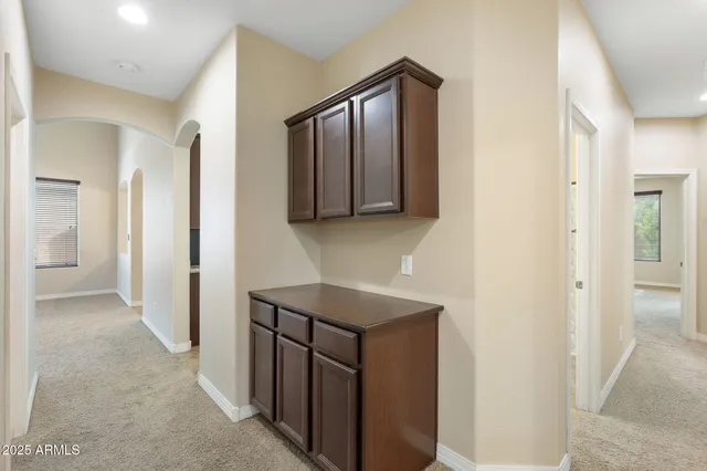 a view of an empty walk in closet