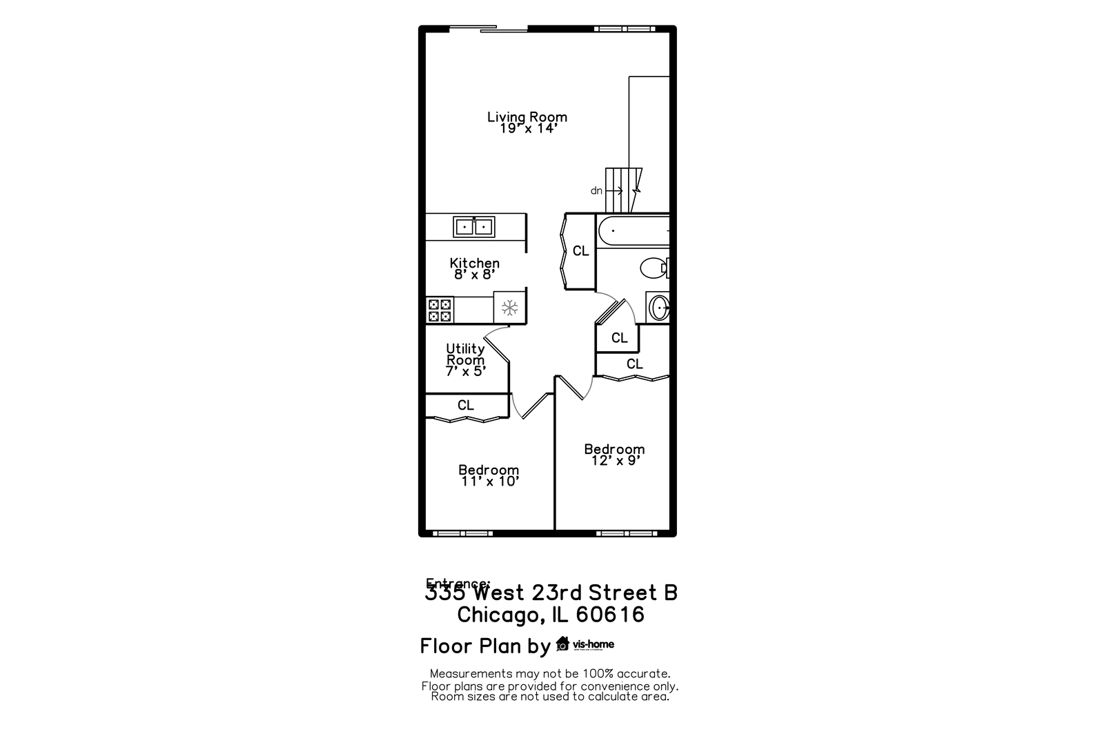 335 West 23rd Street, Unit B Chicago, IL 60616 - Photo 12 of 13 a picture of a bench in a building
