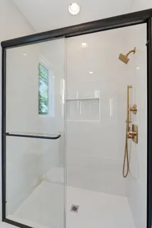 a bathroom with a shower