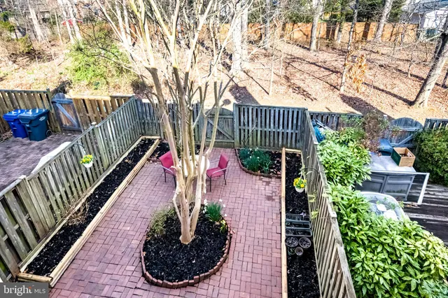 a view of stairs and flowers