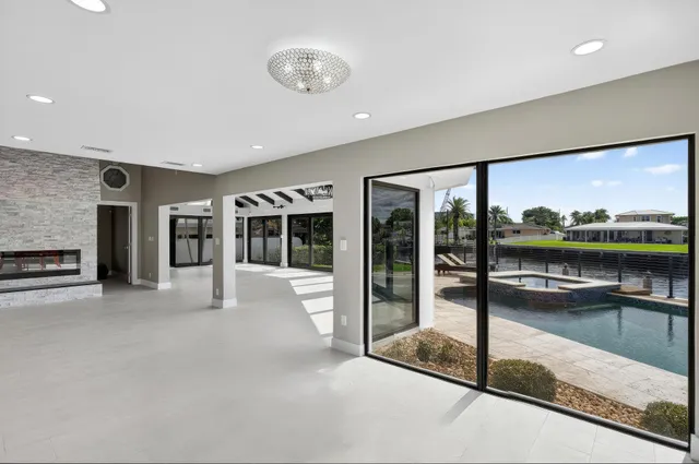 a bathroom with a shower and toilet