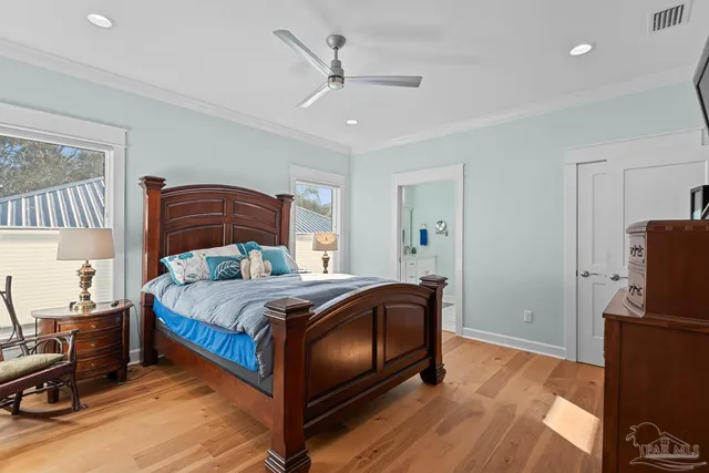 a view of an ocean and a city