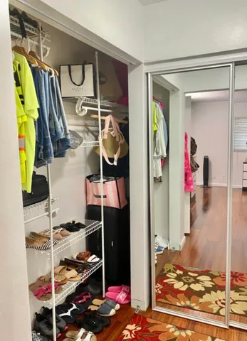 a view of a walk in closet