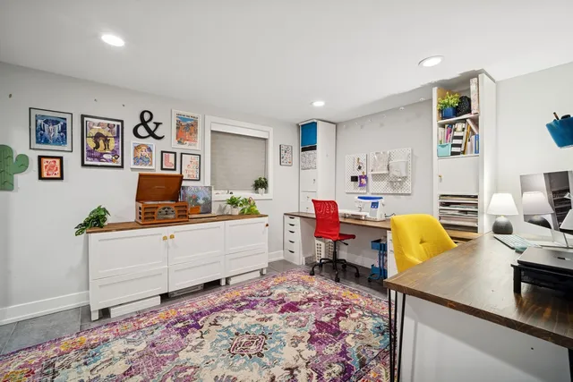 a room with furniture and a table