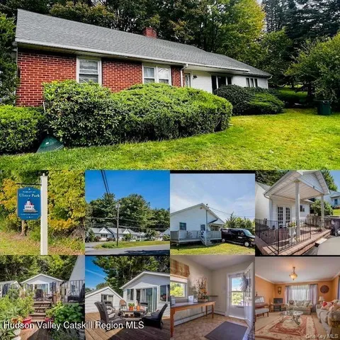 a aerial view of a house with swimming pool garden and patio