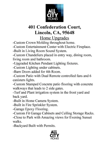 $815,000 | 401 Confederation Way, Lincoln, CA 95648