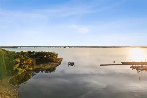 a view of a lake with outdoor space