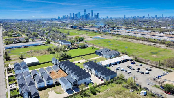 an aerial view of a city