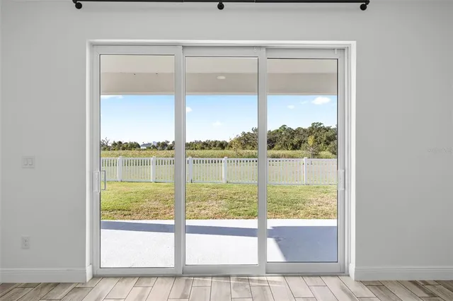 a view of a lake with a house