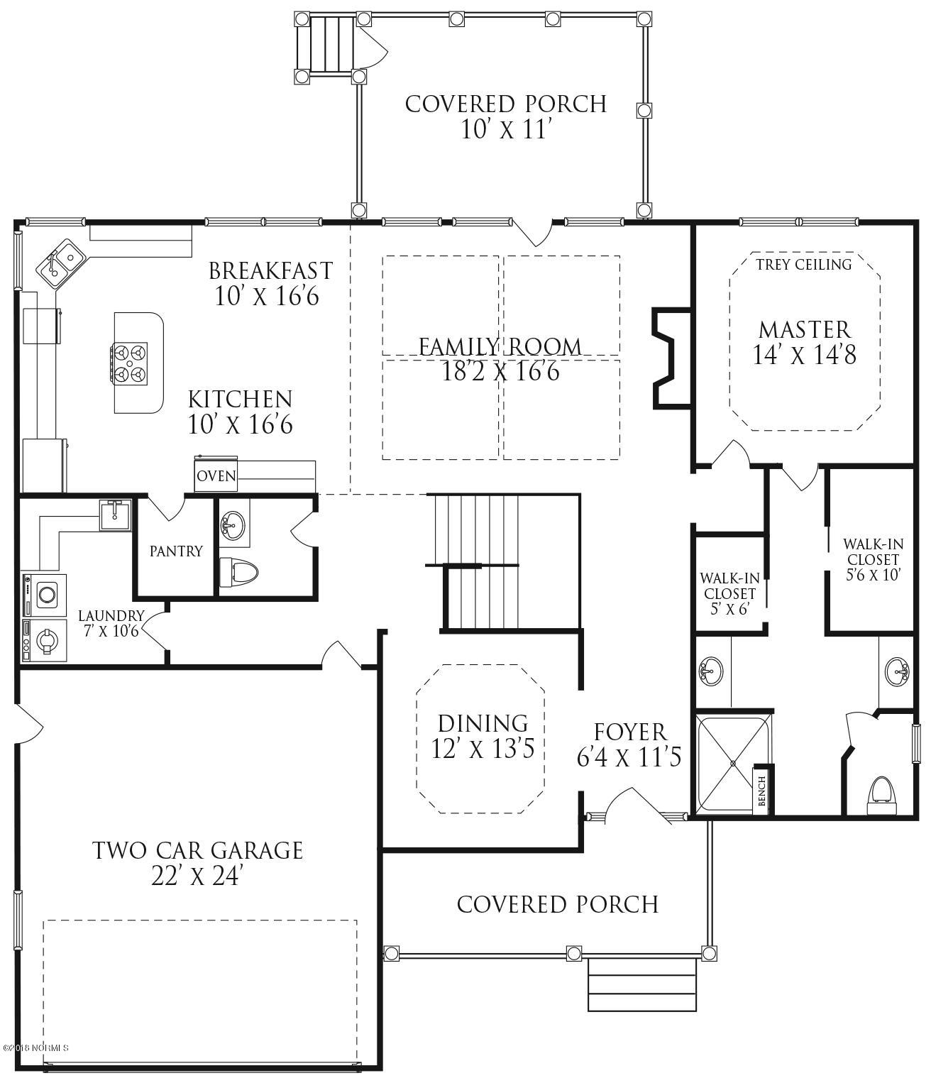 404 Compass Point Hampstead, NC 28443 - Photo 2 of 22 First Floor - PLEASE NOTE KITCHEN LAYOUT IS DIFFERENT THAN NOTED -STOVE IS NOT IN THE ISLAND.