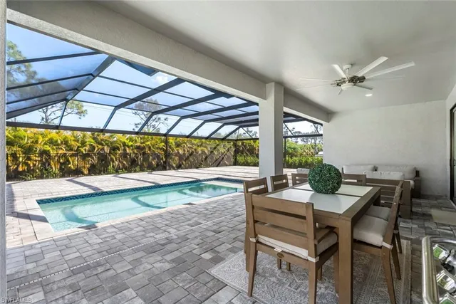a dining room with wooden floor