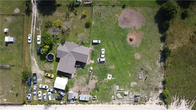 front view of a house with a patio