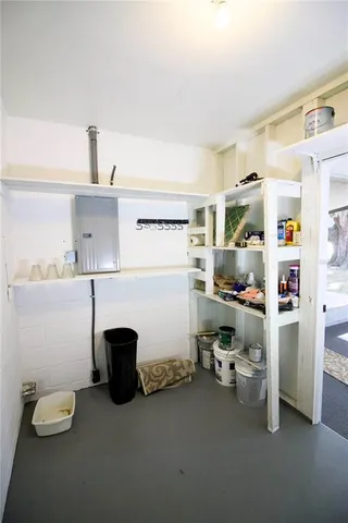 a room with storage and utility