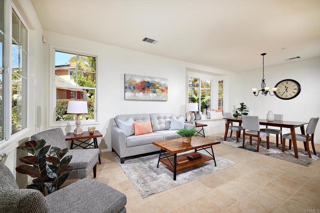 293 Star Jasmine Lane Encinitas, CA 92024 - Photo 13 of 37 a living room with furniture a table and a large window