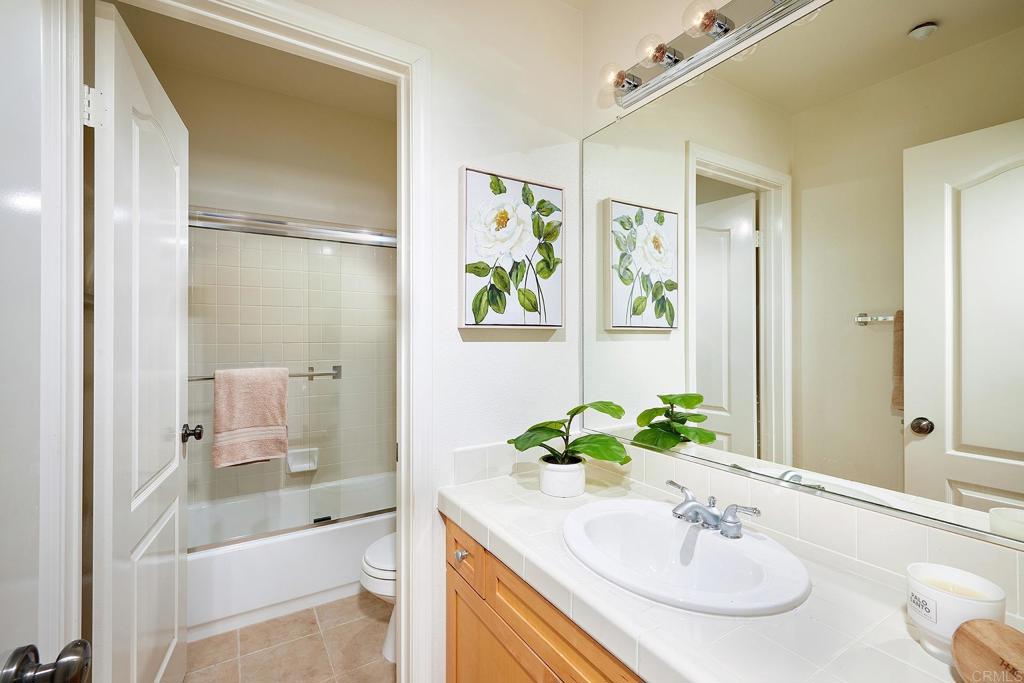 293 Star Jasmine Lane Encinitas, CA 92024 - Photo 31 of 37 a bathroom with a sink and a mirror