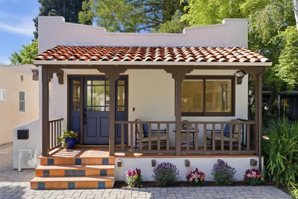 a front view of a house with entryway