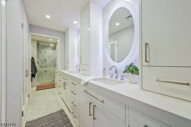 a room with a workspace and a window