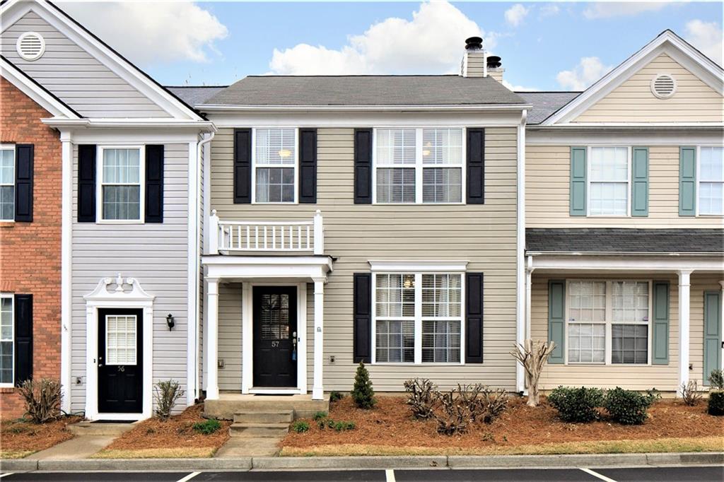 front view of a brick house