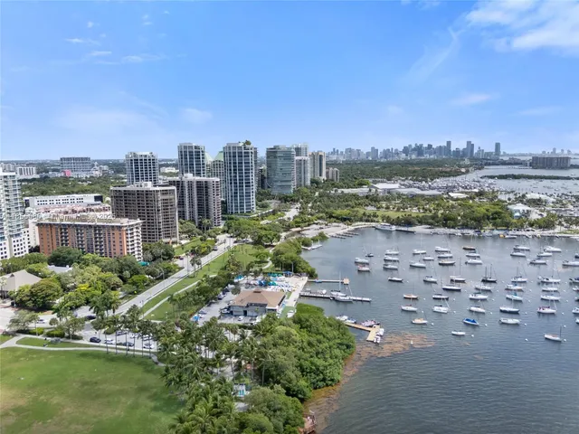 a view of a city with tall buildings