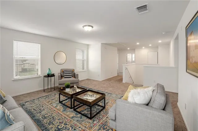 a living room with furniture