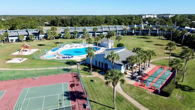 an aerial view of a city