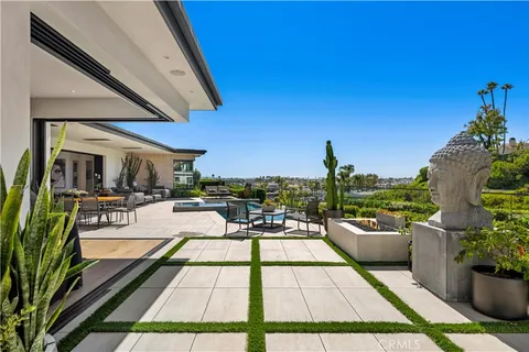 a view of a terrace with chairs