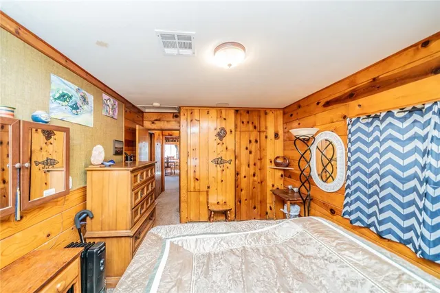 a view of a room with painted walls