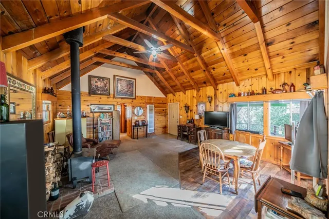 a view of a building with sitting area