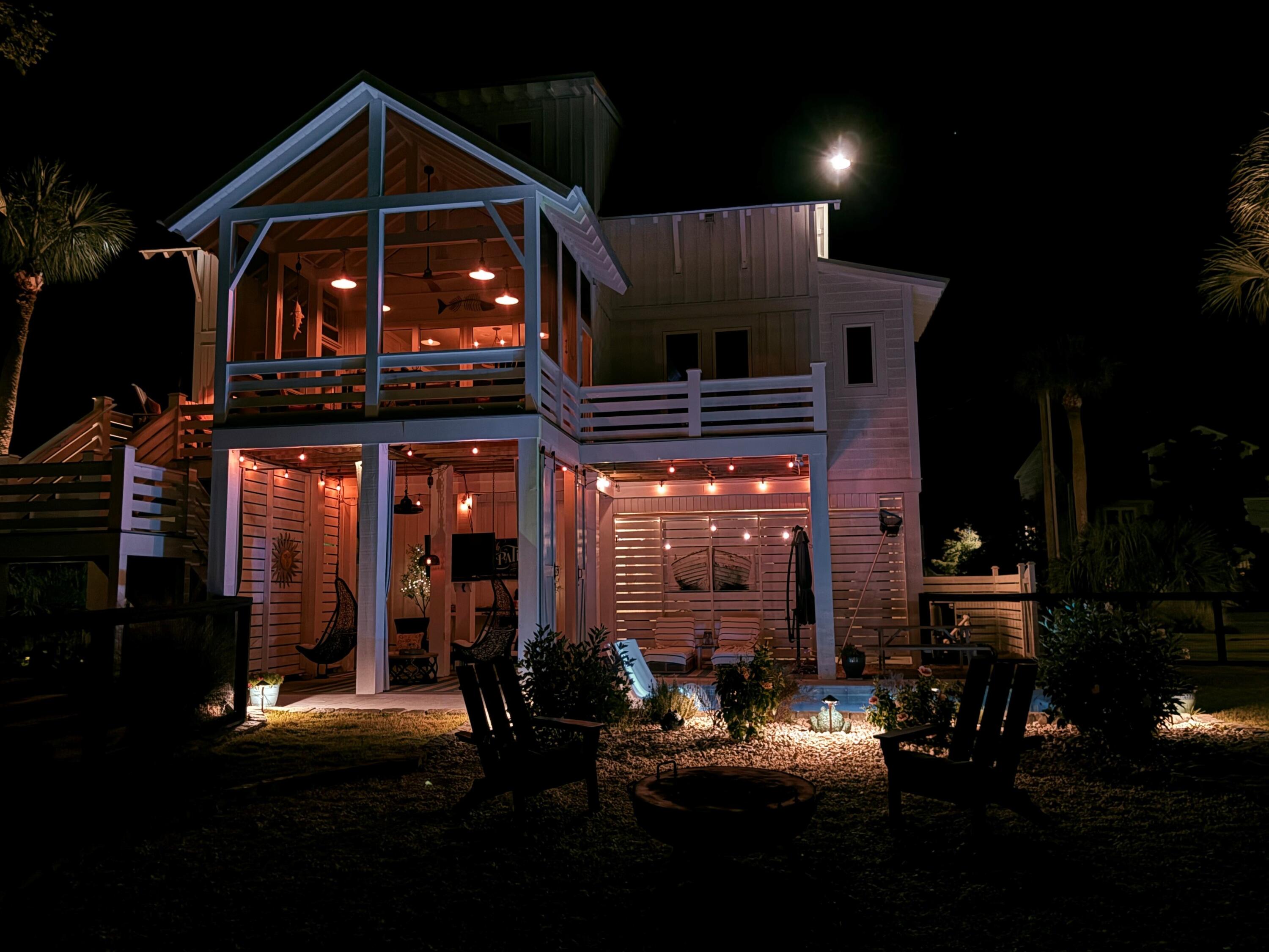 127 Jungle Road Edisto Island, SC 29438 - Photo 59 of 68 127 Jungle Road rear night view