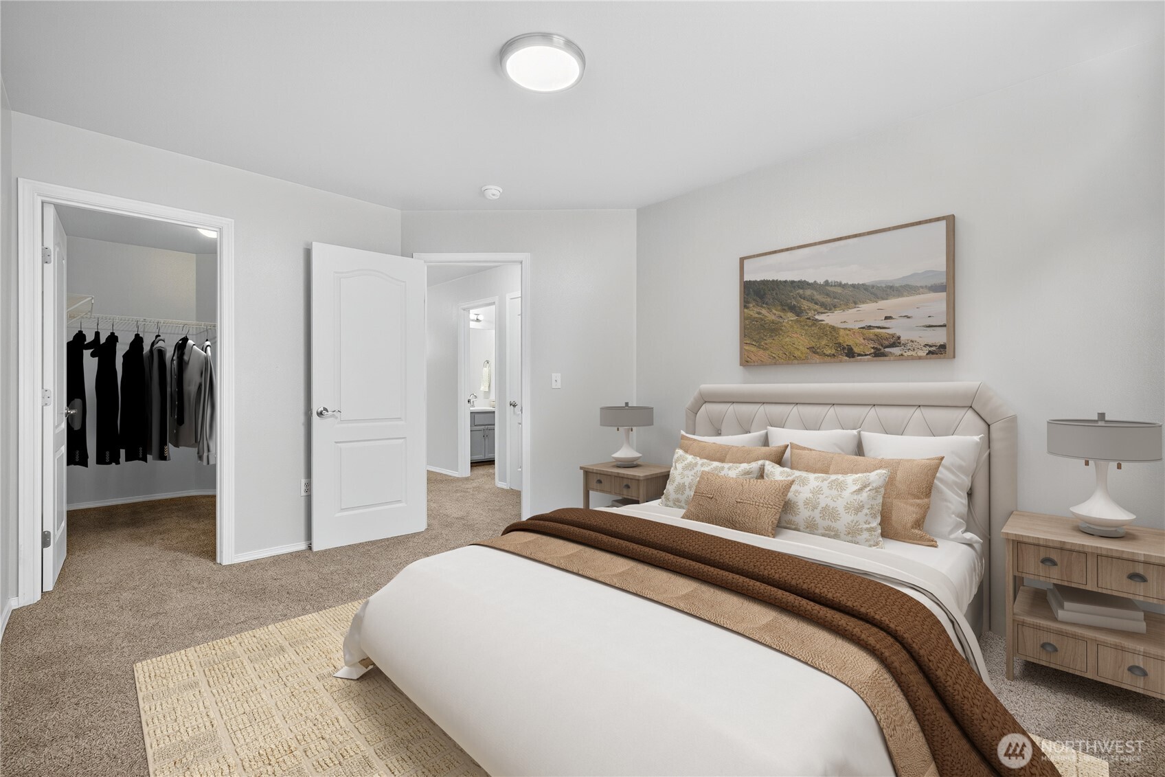 25621 160th Place Southeast Covington, WA 98042 - Photo 19 of 37 a bedroom with a bed and a painting on the wall