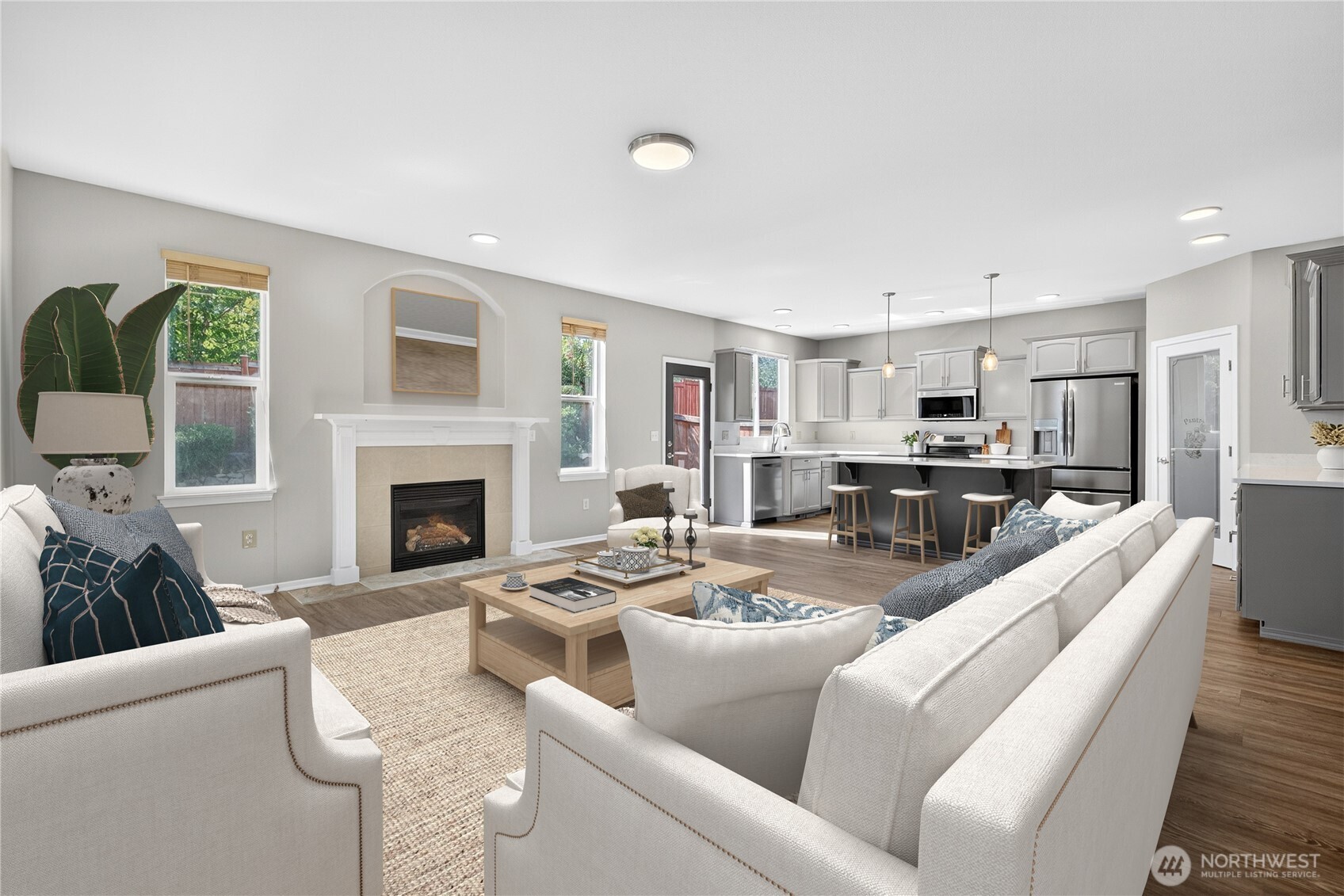 25621 160th Place Southeast Covington, WA 98042 - Photo 3 of 37 a living room with furniture and a fireplace