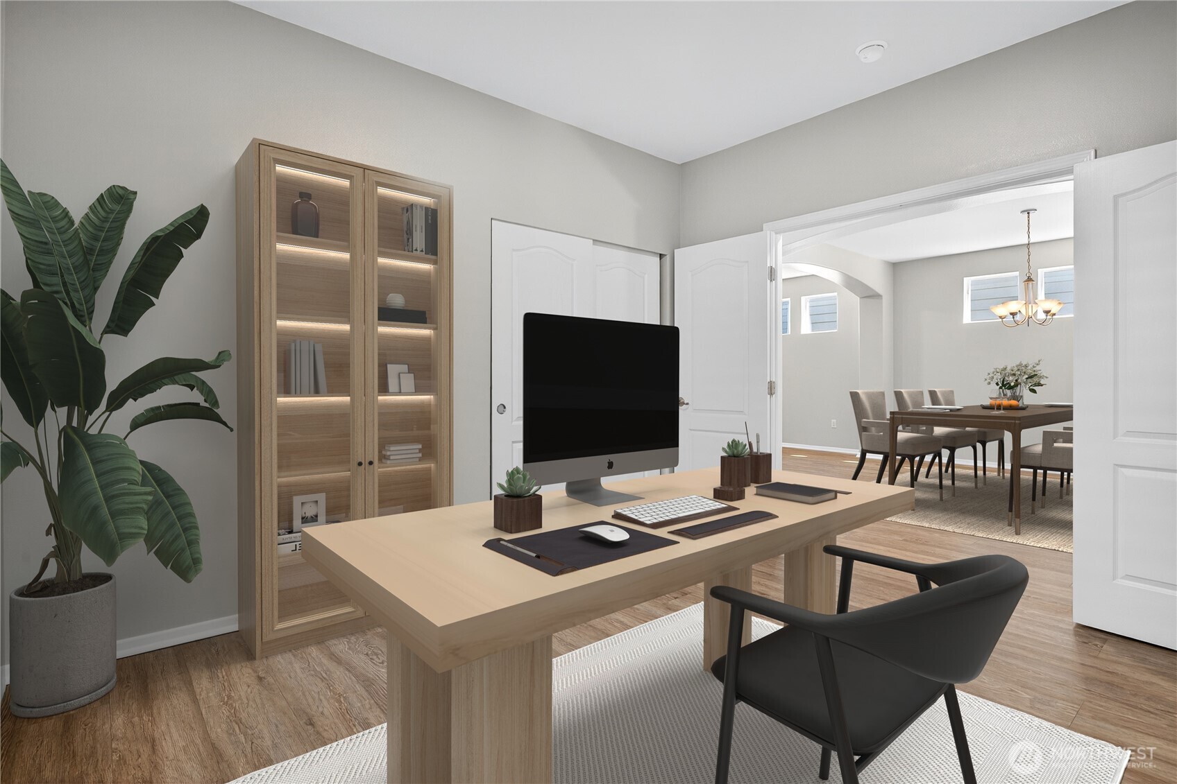 25621 160th Place Southeast Covington, WA 98042 - Photo 9 of 37 a view of a workspace with furniture and wooden floor