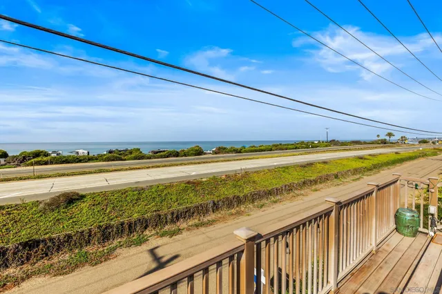 a view of ocean from a balcony