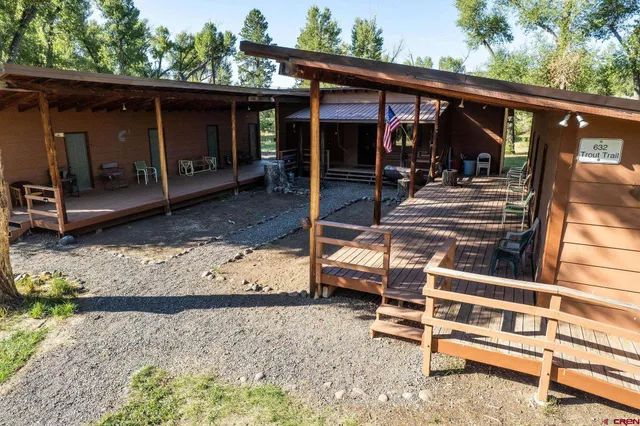 a view of a back yard with a tv