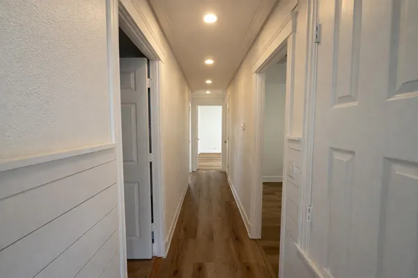 a view of hallway with stairs