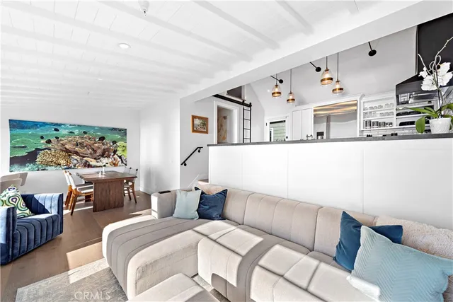 a living room with furniture and decor