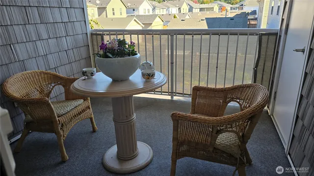 a view of a dining room with furniture window and tub
