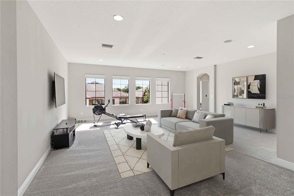 805 Viscount Street Brandon, FL 33511 - Photo 21 of 46 a living room with couches and a flat screen tv