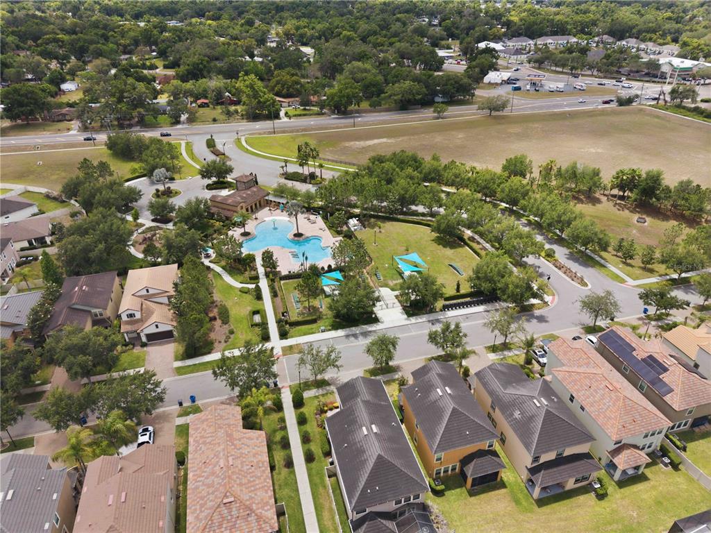 805 Viscount Street Brandon, FL 33511 - Photo 44 of 46 an aerial view of residential house with outdoor space and lake view
